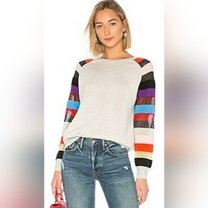 Never-before-worn (!) grey and multicolor color crewneck sweater.